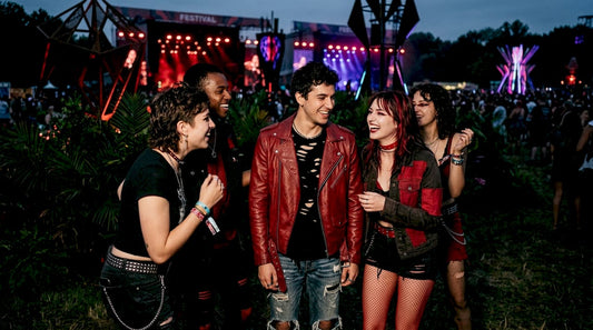 Diverse crowd in vibrant 2026 festival fashion